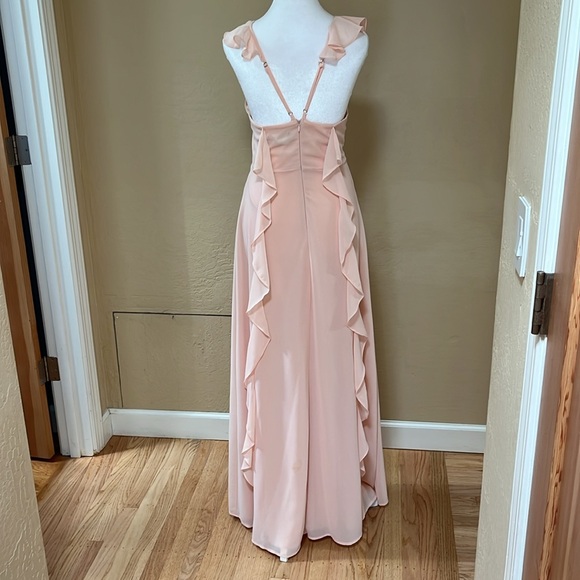 Lulu's Blush Ruffle Maxi Dress - Picture 2 of 6